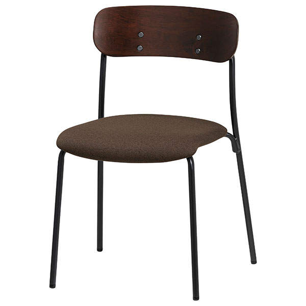 サンケイ スタッキングチェア ミーティングチェア 4本脚 布張り 背合板色ブラウン ダークブラウン CM113-MY-PST-DBR: