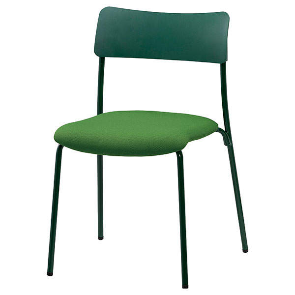 サンケイ スタッキングチェア ミーティングチェア 4本脚 布張り ワントーン フォレストグリーン CM102-MY-PST-FG: