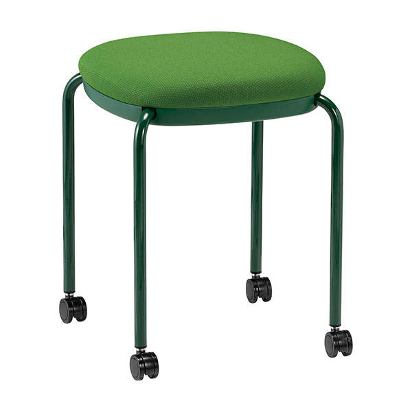 サンケイ スツール キャスター付き ワントーン スタッキング可 フォレストグリーン M-102C-PST-FG: