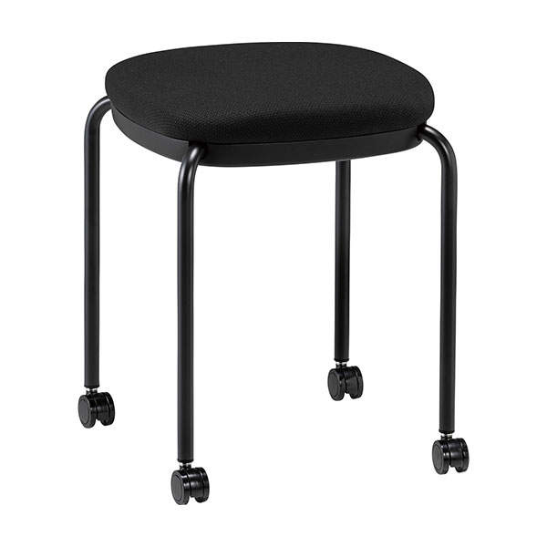 サンケイ スツール キャスター付き ワントーン スタッキング可 ブラック M-102C-PST-BK: