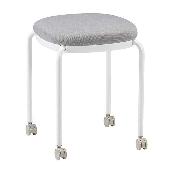 サンケイ スツール キャスター付き ワントーン スタッキング可 ホワイトグレー M-102C-PST-PGR: