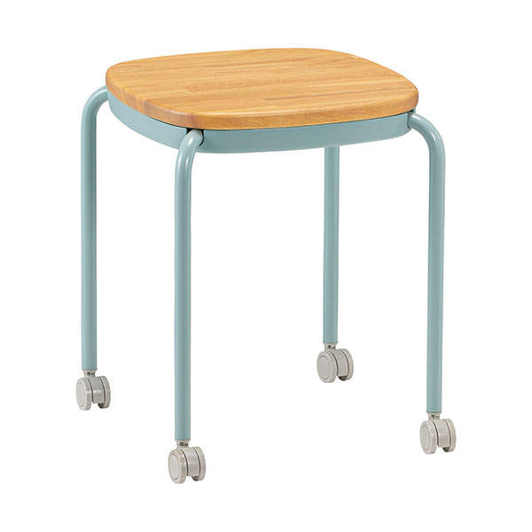 サンケイ スツール キャスター付き 木座 スタッキング可 セージ M-103C: