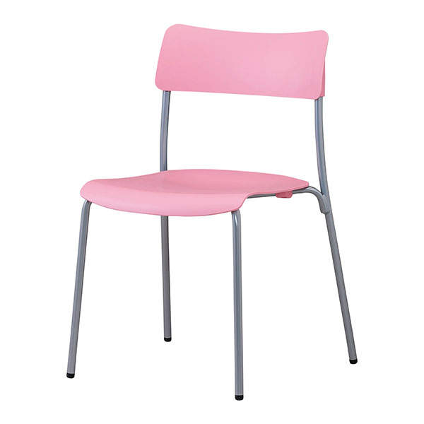 サンケイ スタッキングチェア ミーティングチェア シルバーフレーム ピンク CM100-MS: