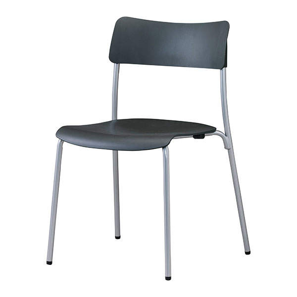 サンケイ スタッキングチェア ミーティングチェア シルバーフレーム チャコールグレー CM100-MS: