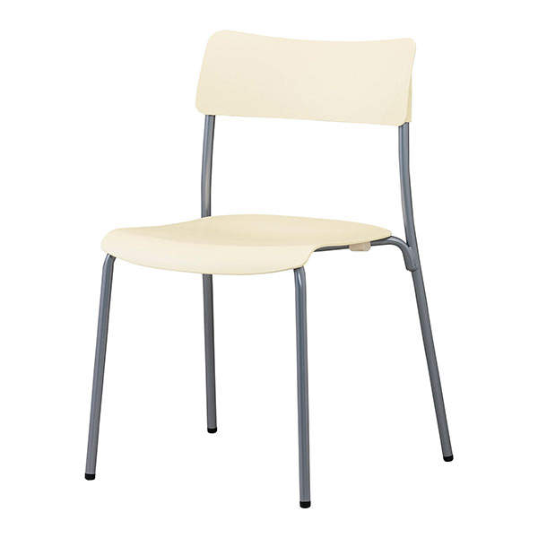 サンケイ スタッキングチェア ミーティングチェア シルバーフレーム アイボリー CM100-MS: