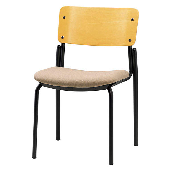 サンケイ スタッキングチェア ミーティングチェア 4本脚 布張り 背合板色ナチュラル ベージュ CM353-MY-PST-BE: