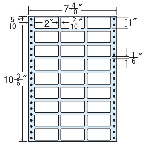 東洋印刷 タックシール nana レギュラータイプ (連続ラベル) 500折×2 MT7L