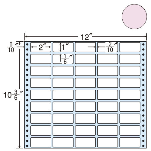 東洋印刷 タックシール nana カラータイプ (連続ラベル) ピンク 500折 M12CP