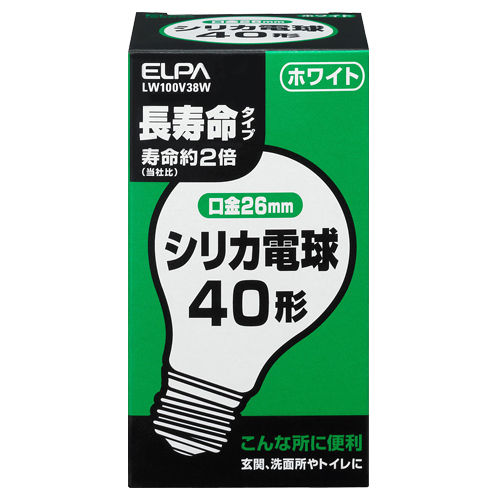 まとめ）朝日電器 ELPA シリカ電球40形 LW100V38W 白（×50セット）-