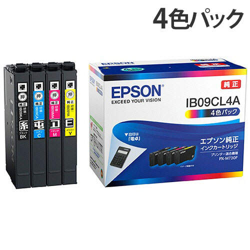 エプソン インクカートリッジ 電卓 IB09CL4A 純正品 4色パック