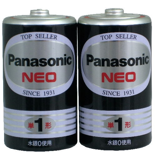 パナソニック マンガン乾電池 ネオブラック 単1形 20本 1箱 R20PNB/2VSE