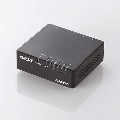 エレコム スイッチングハブ ギガビット 1000BASE-T対応 マグネット付 AC電源 5ポート ブラック EHC-G05PA-JB-K
