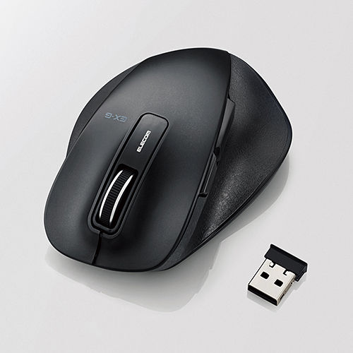 エレコム 無線マウス 握りの極み ワイヤレス BlueLEDマウス 2.4GHz Mサイズ 5ボタン ブラック M-XGM10DBBK