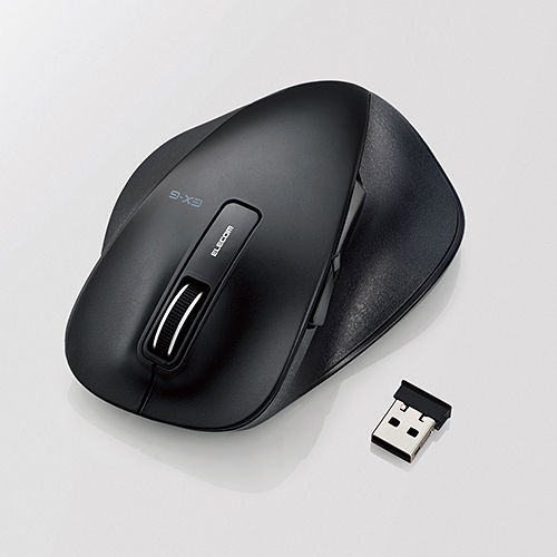 エレコム 無線マウス 握りの極み ワイヤレス BlueLEDマウス 2.4GHz Lサイズ 5ボタン ブラック M-XGL10DBBK