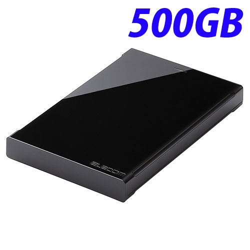 エレコム HDD USB3.0対応 ポータブルハードディスクドライブ 500GB ブラック ELP-CED005UBK