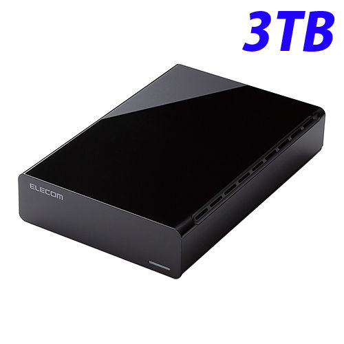 エレコム HDD USB3.0対応 外付けハードディスクドライブ 3TB ブラック ELD-CED030UBK