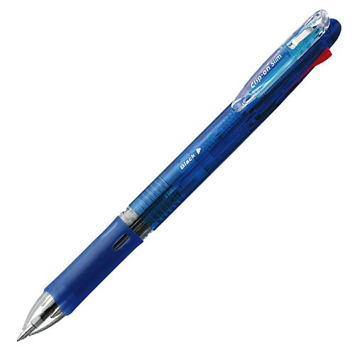 ゼブラ 多色油性ボールペン クリップオンスリム 4色 青軸 B4A5-BL