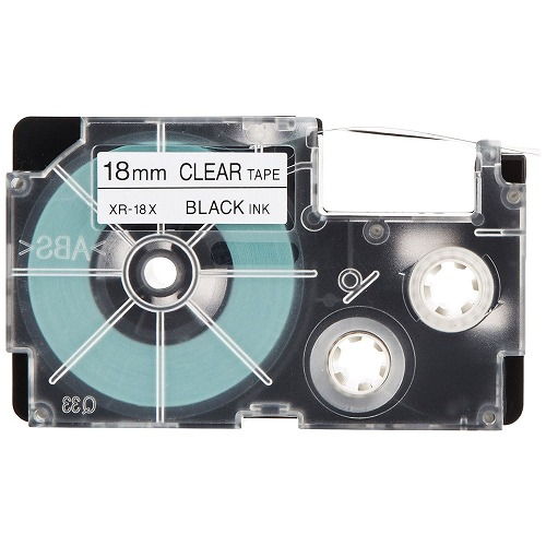 カシオ計算機 テープカートリッジ ネームランド 18mm 透明黒文字 5P XR-18X-5PE