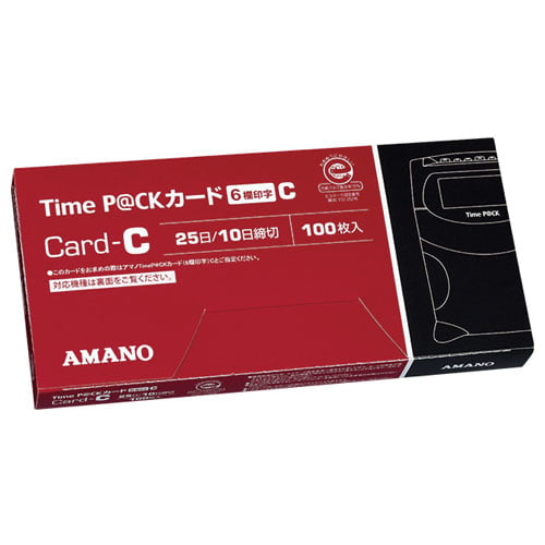 アマノ タイムカード TimeP＠CKカード6欄C (25日/10日締) 100枚入