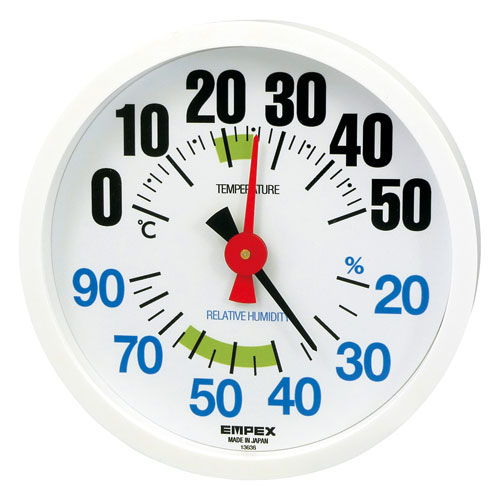 エンペックス 温湿度計 ルシード ホワイト TM-2671K