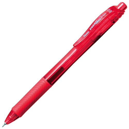ぺんてる ゲルインキボールペン エナージェルエックス 0.3mm 赤 BLN103-B