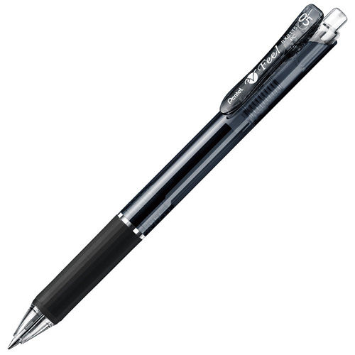 ぺんてる 油性ボールペン ビクーニャ フィール 0.5mm 軸色クリアブラック 黒 BXB115-A