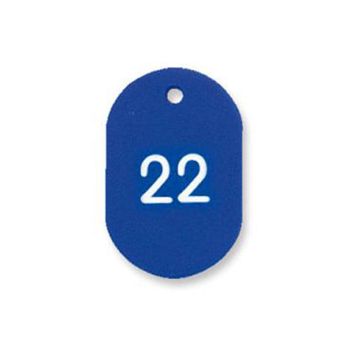 プラスチック番号札(番号入) 小 1～50番 ブルー