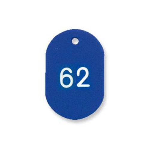 プラスチック番号札(番号入) 小 51～100番 ブルー