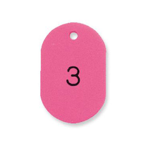 プラスチック番号札(番号入) 大 1～50番 ピンク