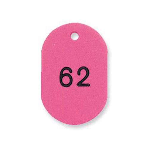 プラスチック番号札(番号入) 大 51～100番 ピンク