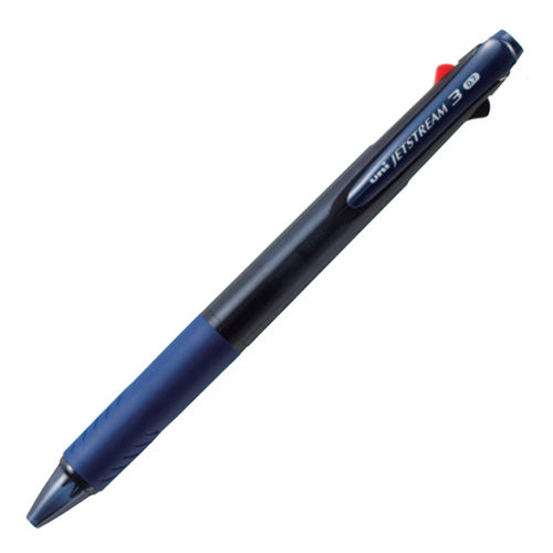 三菱鉛筆 3色 ジェットストリーム 0.7mm 透明ネイビー SXE340007T.9