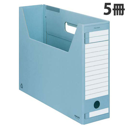 ファイルボックス-FS Dタイプ (ダンボール製補強) A4 横 青 5冊