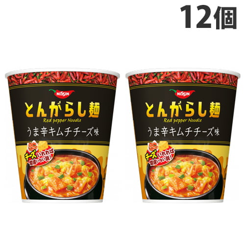 【賞味期限:21.09.12】日清 とんがらし麺 うま辛キムチチーズ味 65g×12個