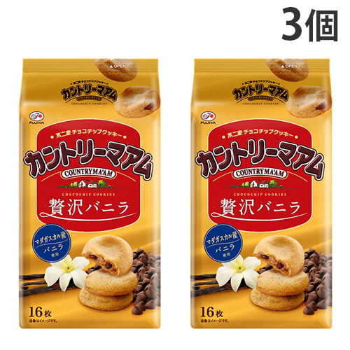 【賞味期限:25.03.31以降】不二家 カントリーマアム 贅沢バニラ 16枚入×3個