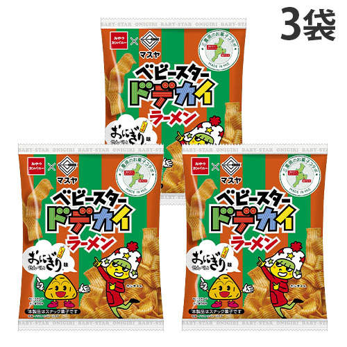 【賞味期限:25.11.30】おやつカンパニー ベビースター ドデカイラーメン おにぎりせんべいしょうゆ味 62g×3袋