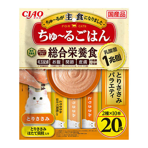 いなば CIAO ちゅ～るごはん ささみバラエティ 14g×20本入