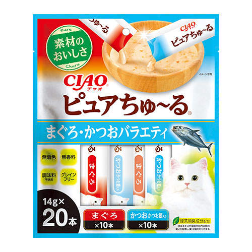 いなば CIAO ピュアちゅ～る まぐろ・かつお バラエティ 14g×20本入