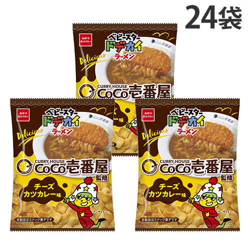 【賞味期限:26.01.31】おやつカンパニー ベビースター ドデカイラーメン CoCo壱番屋監修 チーズカツカレー味 60g×24袋
