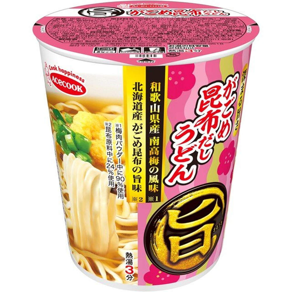 賞味期限:26.12.23 エースコック まる旨 がごめ昆布だしうどん 57g