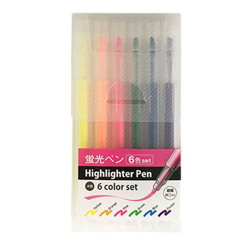 蛍光ペン ケース入 6色セット 2268