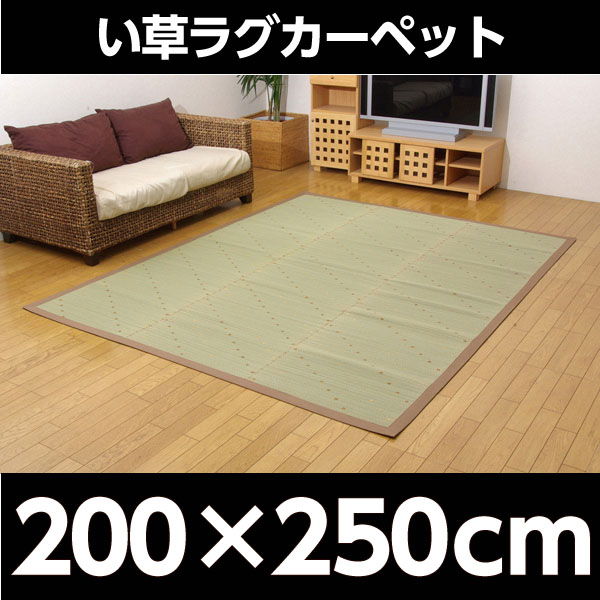 い草ラグカーペット 『DXミルキー』 ブラウン 約200×250cm