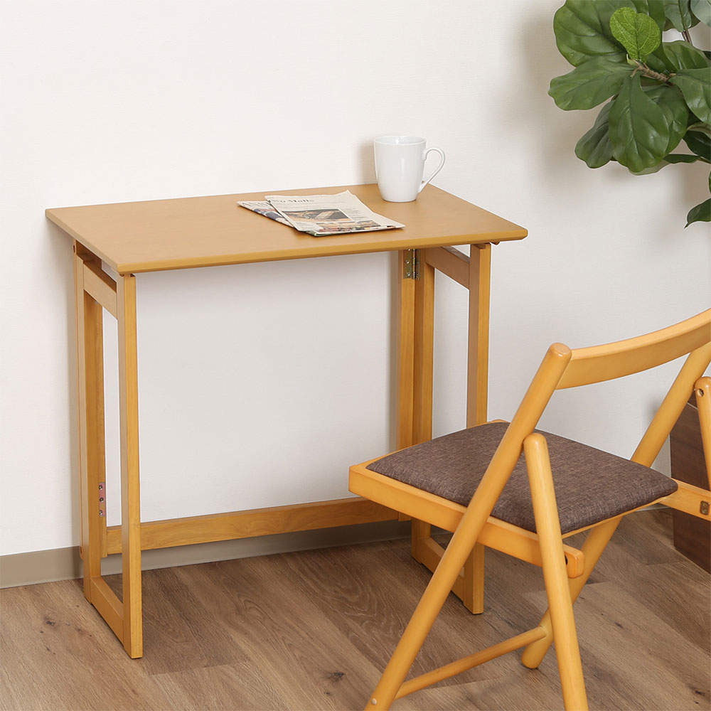 不二貿易 フォールディングテーブル 幅70cm ミラン ナチュラル 10880