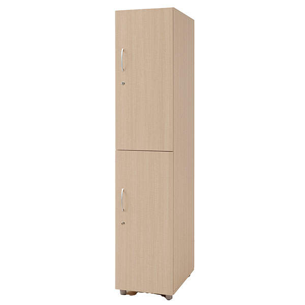 タック ロッカー 2人用 鍵付 W395×D570×H1860mm グレージュオーク RGFJLNW-GO(個人宅＋3300円)