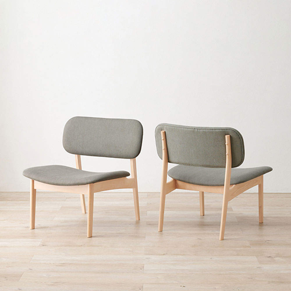 萩原 ダイニングチェア 2脚セット ライトグレー MI-8633LGY