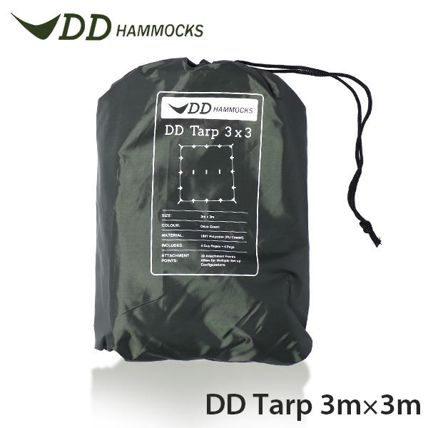 DD Hammocks DDハンモック タープ DD Tarp DDタープ 3×3 Olive Green オリーブグリーン