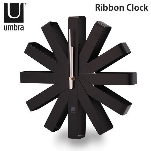 アンブラ Umbra 壁掛け時計 リボンクロック 118070 Ribbon Clock ブラック