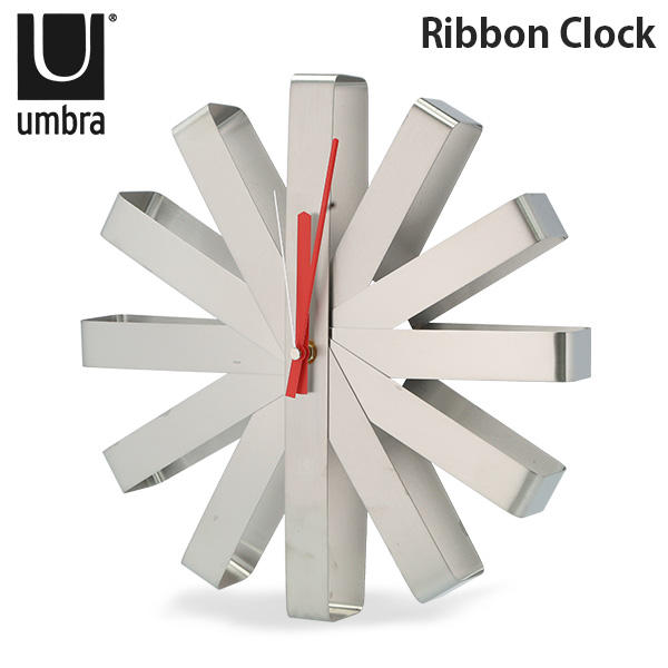 アンブラ Umbra 壁掛け時計 リボンクロック 118070 Ribbon Clock シルバー
