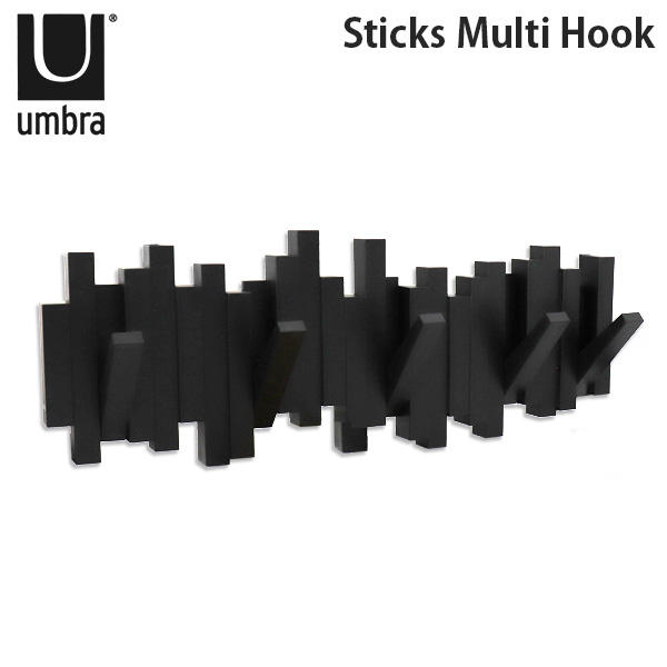 アンブラ Umbra コートハンガー スティックス マルチフック 5連 318211 Sticks Multi Hook ブラック