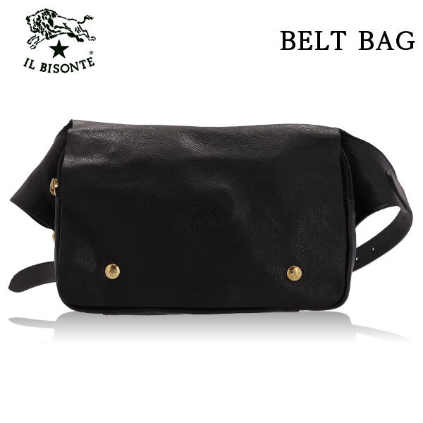 IL BISONTE イルビゾンテ LAPO BELT PACK BAG ベルトバッグ NERO ブラック BK180 BBB011 ボディバッグ PO0001