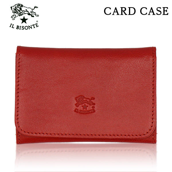 IL BISONTE イルビゾンテ CARD CASE カードケース RED レッド RE155 SCC004 名刺入れ PV0005